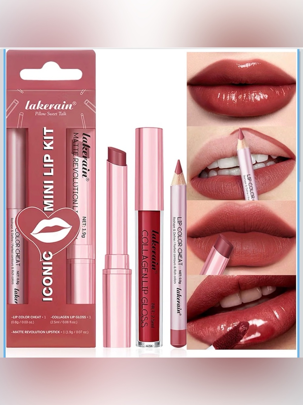Mini Lip Kit in Rose Mauve - 3-Piece Lip Set